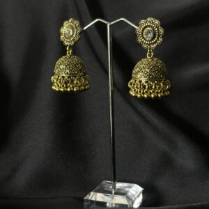 Antique Gold Floral Dome Jhumka