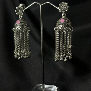 Silver Chain Tassel Jhumka