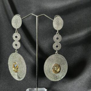 Geometric Silver Statement Earrings