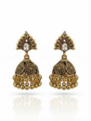 Antique Floral Dome Jhumkas