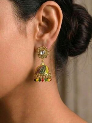 Chandrika Multicolor Traditional Jhumka Earrings