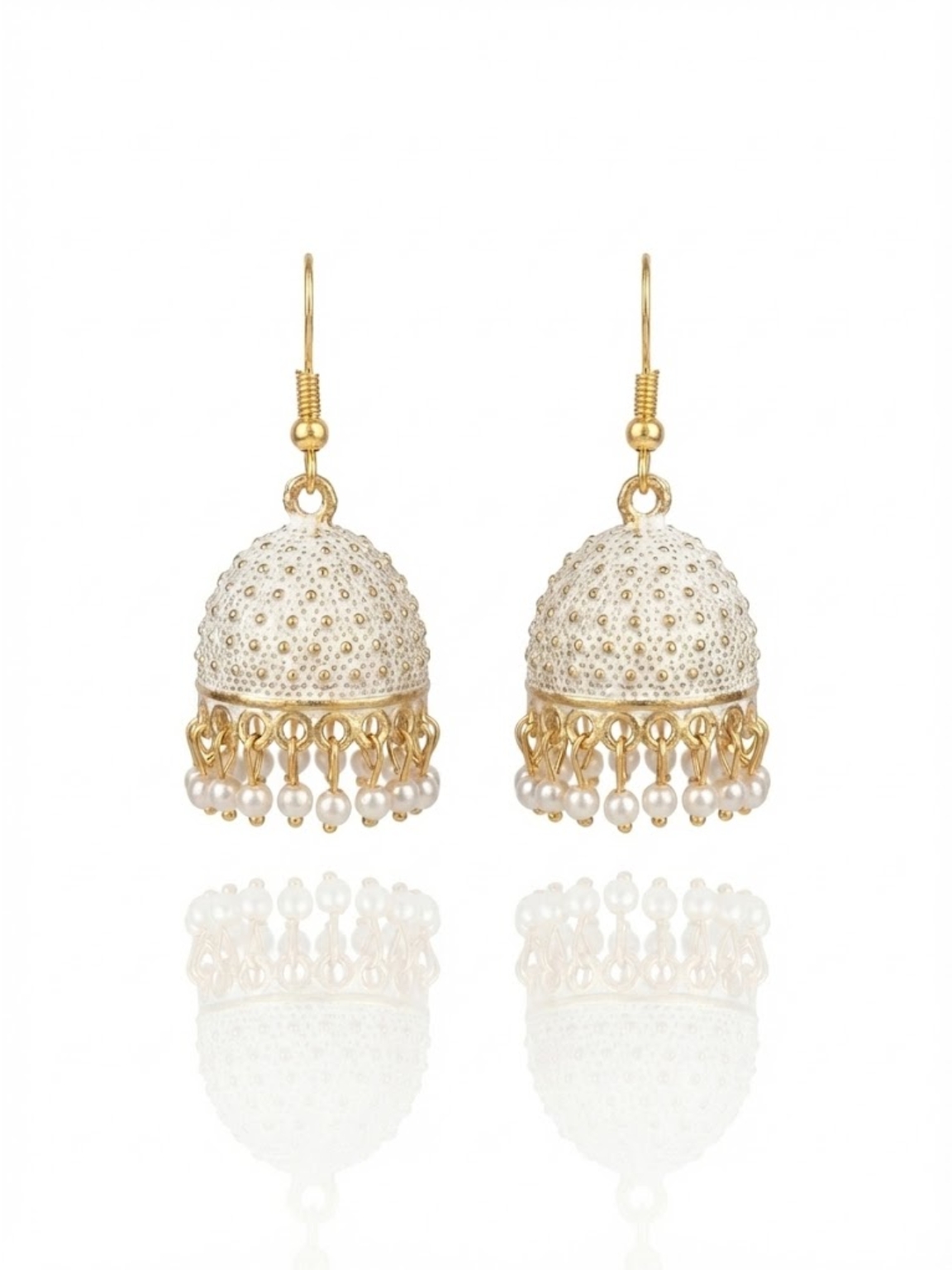 Elegant Golden Pearl Jhumka