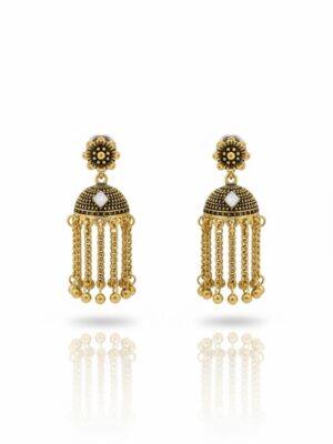 Golden Tassel Dome Earrings
