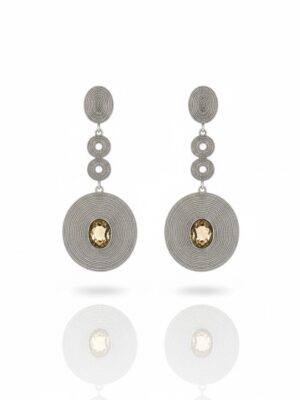 Silver Long Dangling Geometric Earrings