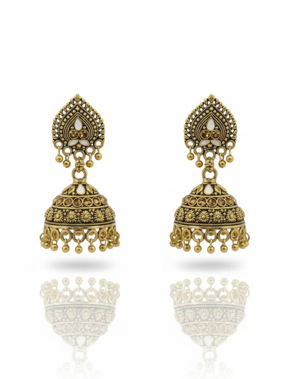 Traditional Kundan Jhumka Earrings