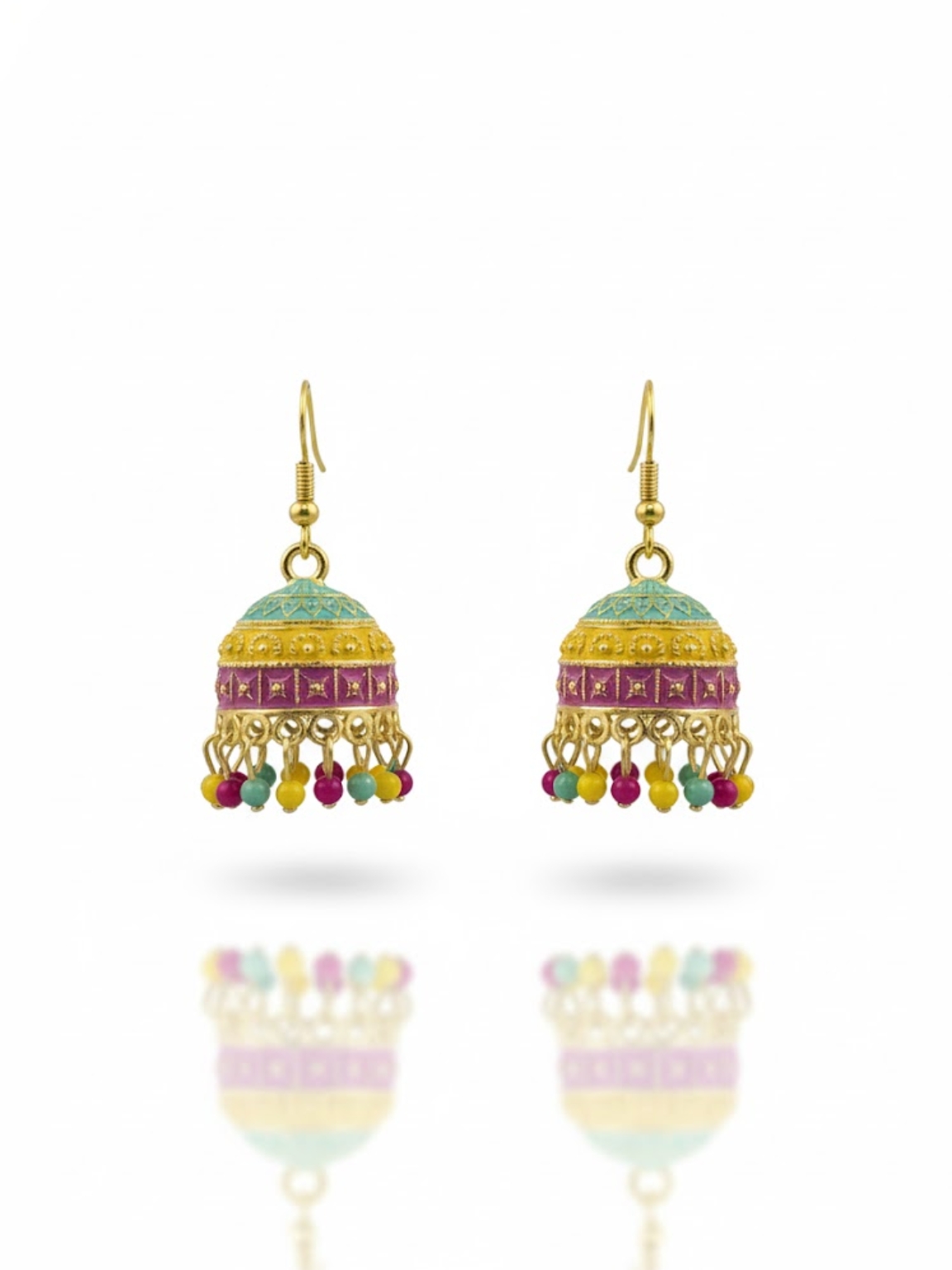 Traditional Multicolor Meenakari Jhumka